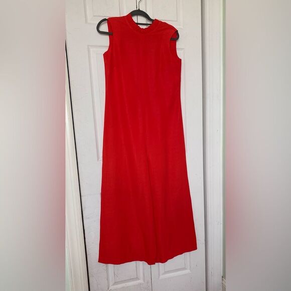 1970s/60s Red Gabardine Jumpsuit Size Large - Picture 5 of 10